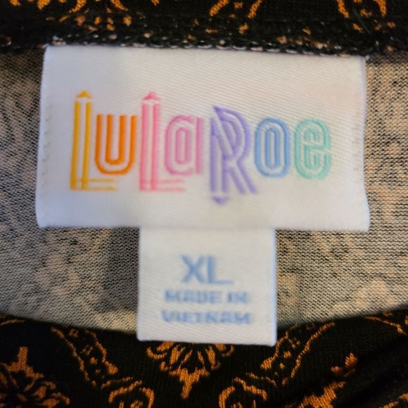 Lularoe - azure skirt - size XL - black and orange print - NWT - Picture 4 of 5